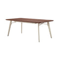 Modern Rectangular Wooden Dining Table with Metal Legs