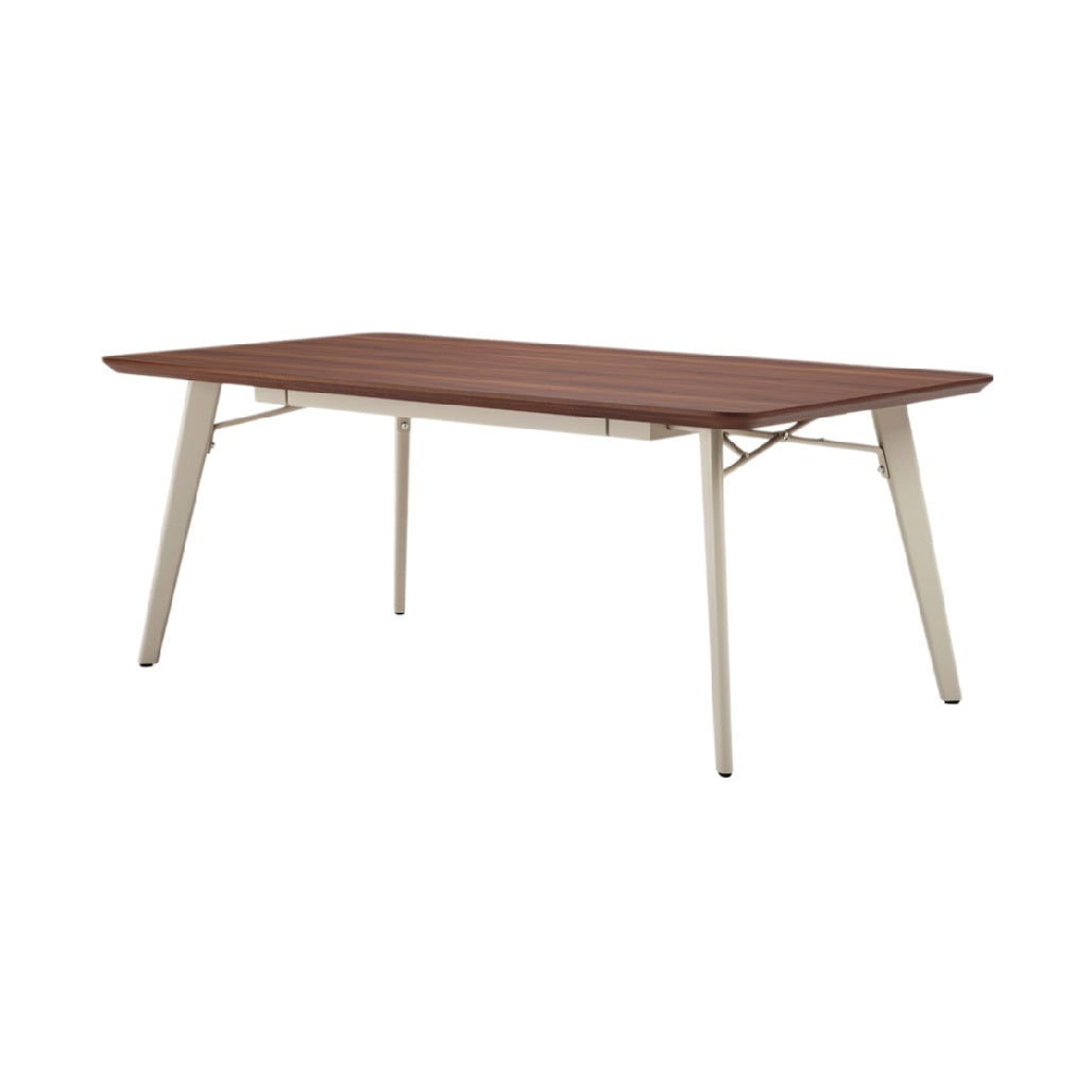 Modern Rectangular Wooden Dining Table with Metal Legs