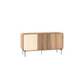 Modern Wooden Sideboard with Vertical Slat Design and Metal Legs